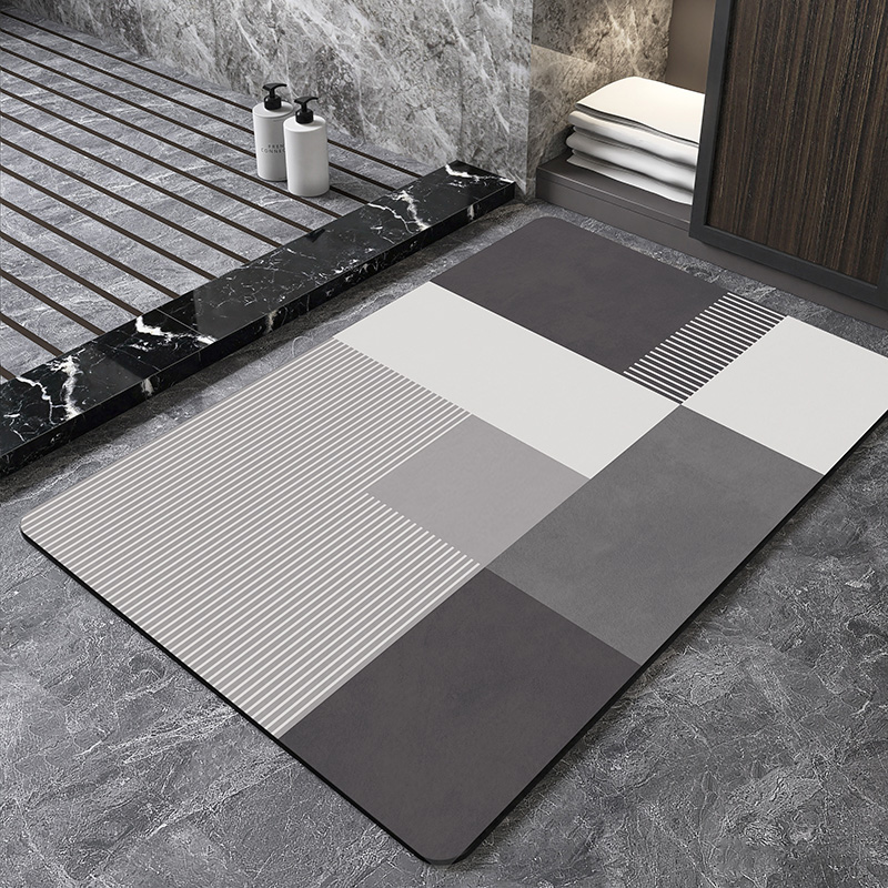 Quick Dry Diatomite Bath Mat - 북유럽 기하학적 디아토마이트 욕실 매트, 초흡수성