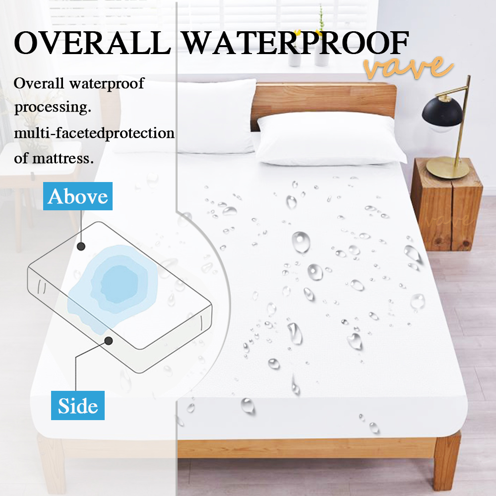 100% 방수 장착 침대 시트, 탄성 밴드, 미끄럼 방 - Waterproof Mattress Protector Breathable 리뷰 및 가격