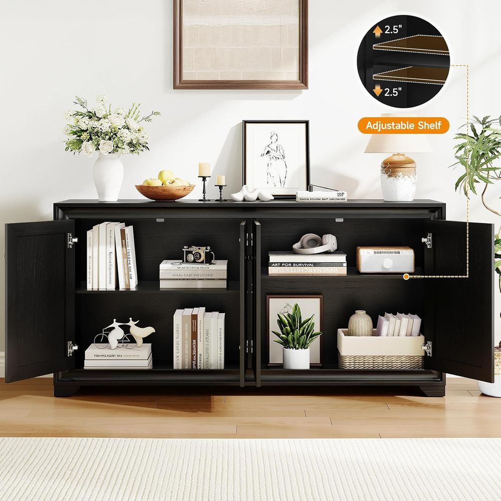 60인치 수납장, 4도어 사이드보드 수납장(조절 가능한 - Storage & Organization 리뷰 및 가격